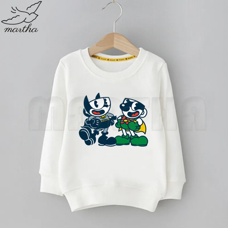 E Cuphead/Рождественская Забавная детская толстовка с капюшоном и милым рисунком; толстовки с принтом; детская одежда; толстовки с героями мультфильмов для маленьких мальчиков; классическая одежда - Цвет: E