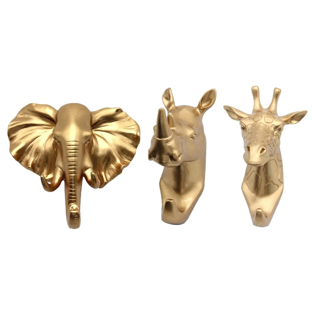 

3pcs Resin Decorative Hook Animal Shaped Single Coat Hanger Clothes Rack Decorative Wall Hanger for Key Clothing Hat Bag