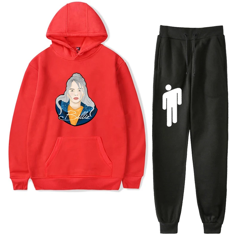 Singer Velvet Billie Eilish Hoodies Pants Sets Tracksuit For kids Winter Ropa Hombre Sweat Shirts Streetwear Suits 2pcs/set