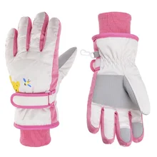 

Winter Printing Outdoor Children Ski Gloves Long Thread Cuffs Kids Cycling Student Climbing Baby Girl Boy Skating 4-10 Years Old