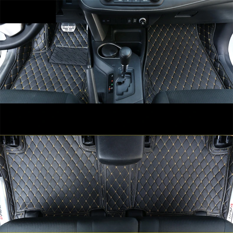 Кожаные автомобильные коврики для toyota rav4 2013 xa40 аксессуары коврик для ног авто интерьер