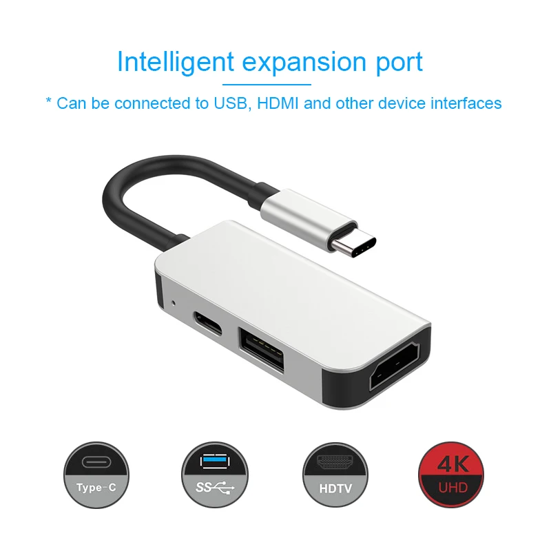 Basix type C концентратор USB-C HDMI Thunderbolt 3 адаптер для MacBook pro samsung Galaxy S9 huawei P20 mate 20 Pro type C USB 3,0 концентратор
