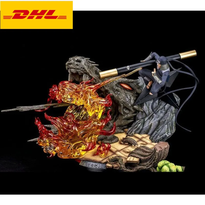 1" Аниме Наруто статуя Sarutobi Hiruzen бюст Hokage полная длина портрет Earth Ridge GK фигурка игрушка коробка 39 см V800 - Цвет: Черный
