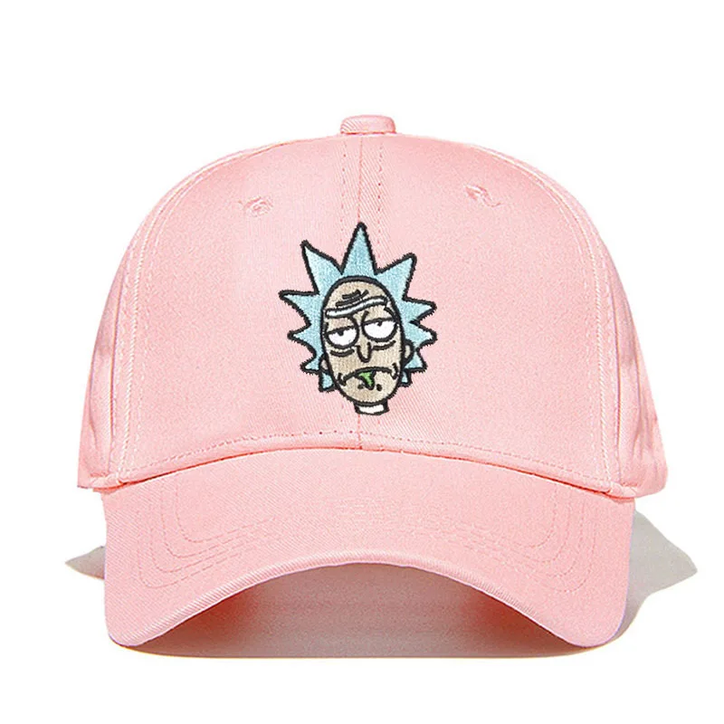 Pink Новинка от Rick and marty, кепка для папы цвета хаки, бейсбольная кепка Crazy Rick, хлопковая бейсболка с вышивкой американского аниме, кепка для любителей аниме, мужская и женская кепка - Цвет: Pink