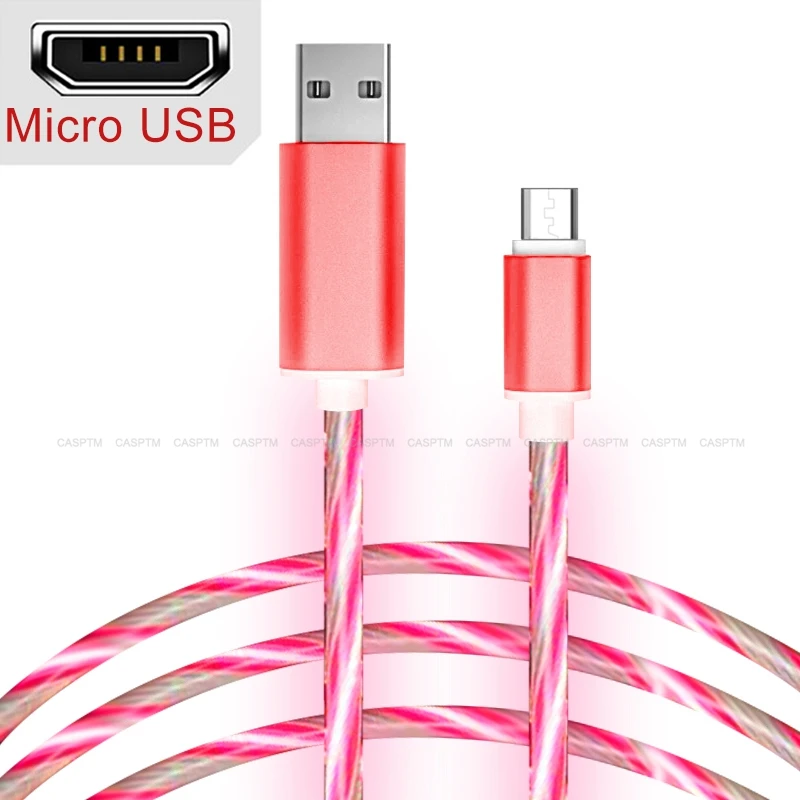 Светящийся кабель для iPhone 11 зарядное устройство Micro usb type C IOS Электрический провод мобильный кабель для зарядки телефона кабель со светодиодной подсветкой для iPhone - Цвет: For Micro 05