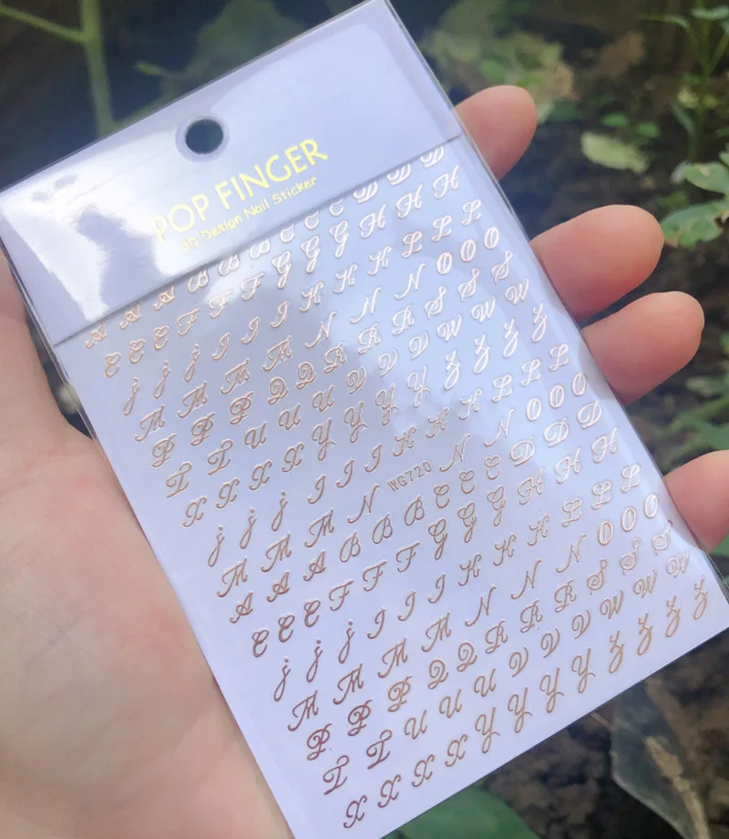 1PCS Multi-Color Laser Reflective Alphabet Nail Art Sticker Kit