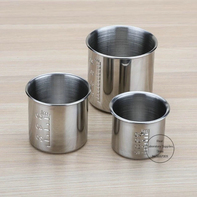 304 Stainless Steel Measuring Cup with Inner Scale Design Kitchen Scale Cup  Liquid Pull Flower Cup