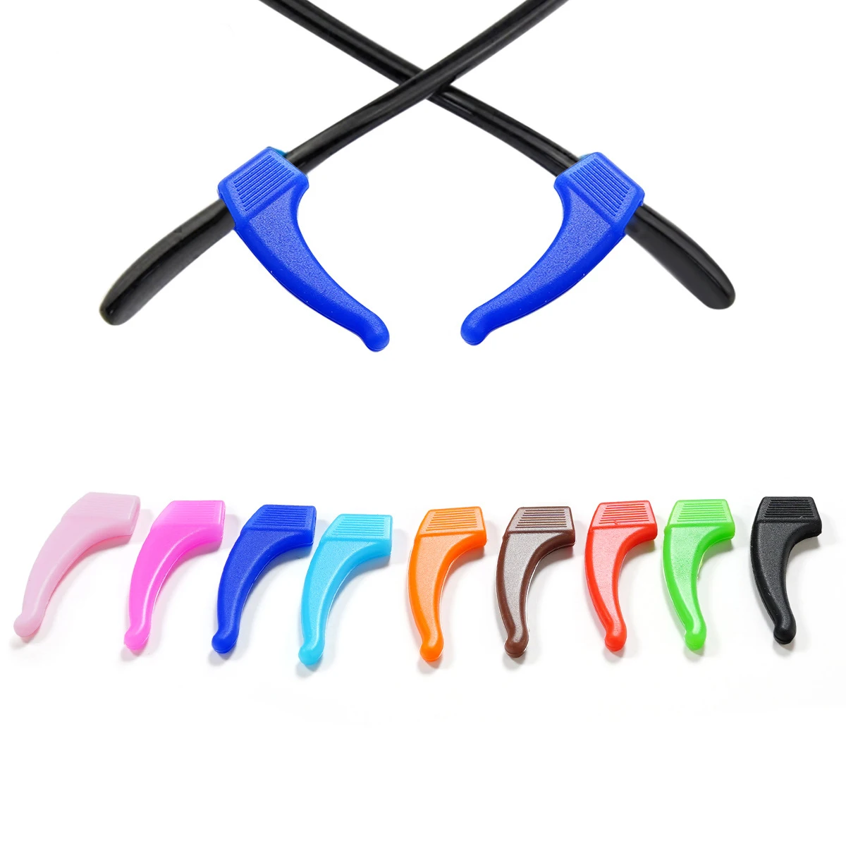 

200 шт. = 100 пар/лот силиконовый ушной крючок для гонок солнечные очки сопротивление скольжению фиксированный солнцезащитные очки для спорта оптом