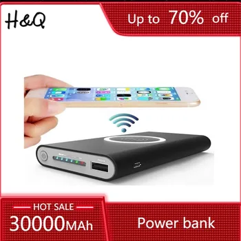 ワイヤレス高速充電パワー銀行30000 mahポータブル携帯電話充電器屋外旅行powerbankすべてのスマートフォンのための適切な
