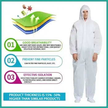 

Disposable Non-woven Siamese Protective Suit Anti-fog Dust-proof Anti-spit Isolation clothing Cloth