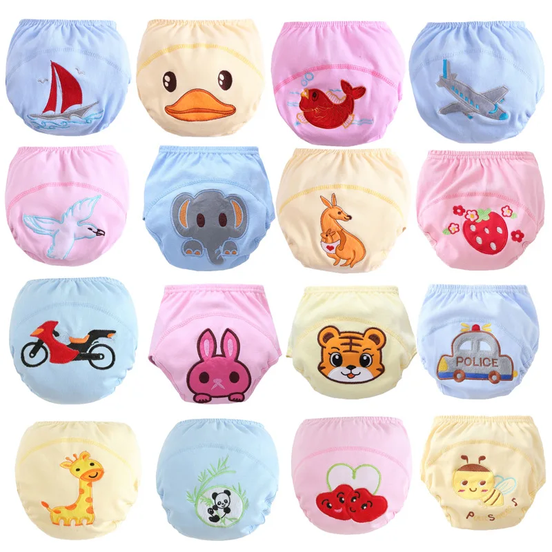 Cute Baby Diapers Reusable Nappies Cloth Diaper Washable Infants Children Baby Cotton Training Pants Panties Nappy Changing