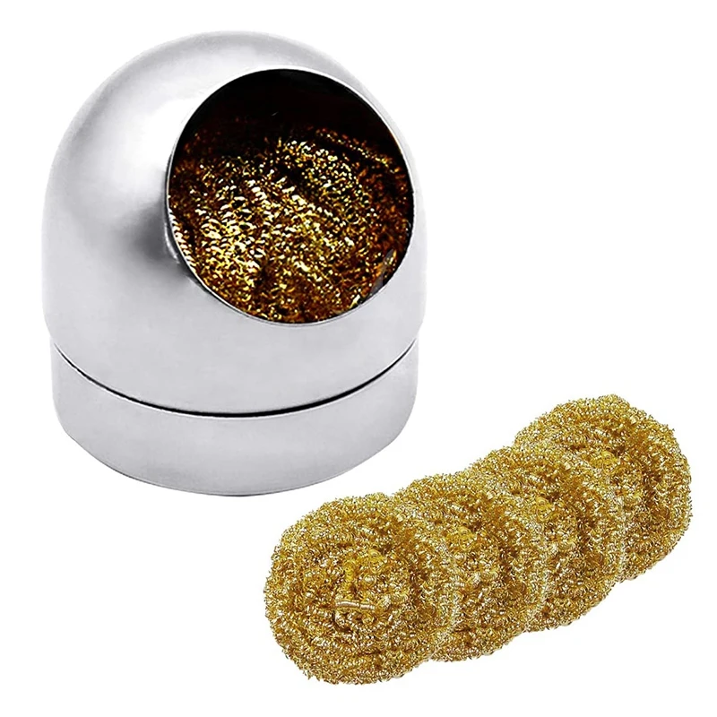 

Soldering Tip Cleaner Solder Tip Cleaning Wire and Holder Soft Coiled BrassTip Cleaner Kit with Solder Tip Cleaning Wire