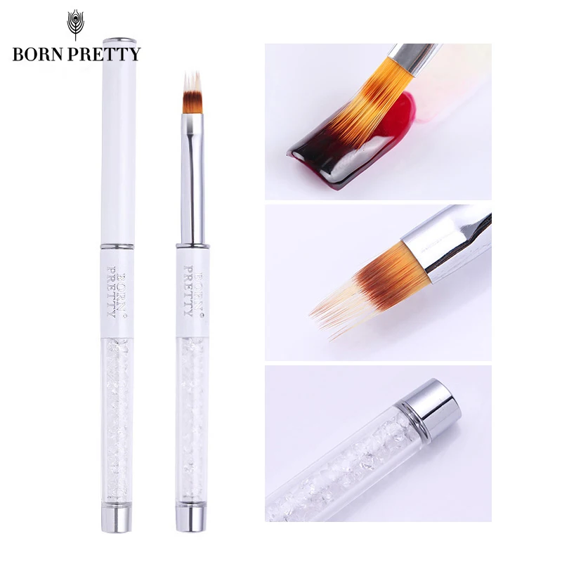  BORN PRETTY Gradient Painting Nail Brush Rhinestone Handle Drawing UV Gel Pen Manicure Nail Art Bru