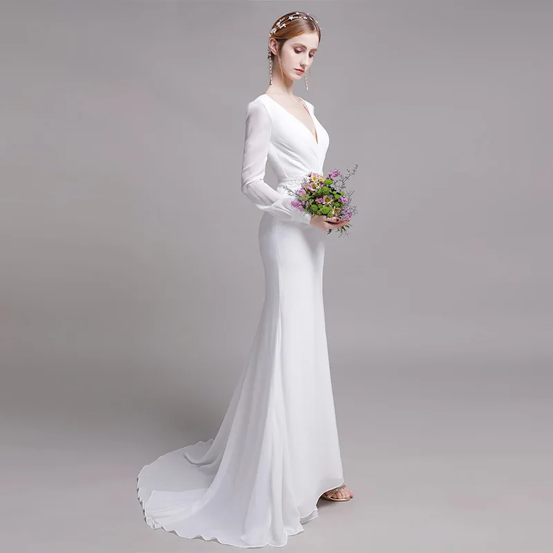 silk georgette wedding dress
