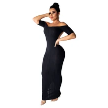 Сексуальное Бандажное длинное платье с открытыми плечами, женское платье с вырезом лодочкой и коротким рукавом, вечерние платья для ночного клуба, летнее облегающее платье с открытой спиной Vestidos
