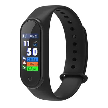 

New Style Color Screen M4 Smart Bracelet Calls to Remind Heart Rate Health Monitoring IP67 Waterproof Sports Bluetooth Wristband