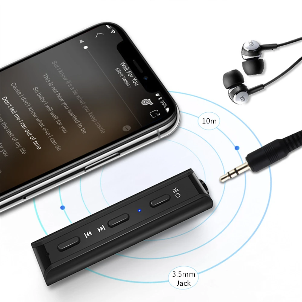 Беспроводной Bluetooth V4.2 A2DP приемник портативный аудио автомобильный AUX 3,5 мм разъем музыка стерео адаптер гарнитура и динамики с Bluetooth приемник