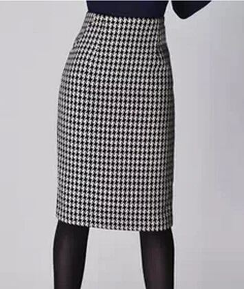 Модная Женская весенне-осенняя Зимняя юбка в ломаную клетку женский обтягивающий официальный юбка женская юбка-карандаш с высокой талией юбки для женщин