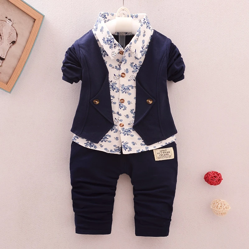 Boy's Clothing Sets For Birthday Formal Outfits Tops Shirt + Pants 2pcs