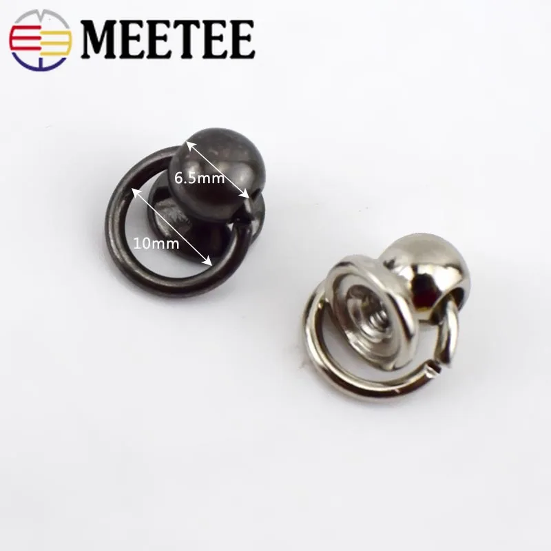 Meetee 30/50/100 шт 10 мм Сумка на ремешке, украшенные заклепками клип винты ручка металлические пряжки на ремне с пряжкой DIY Замена аппаратных аксессуары для ванной комнаты