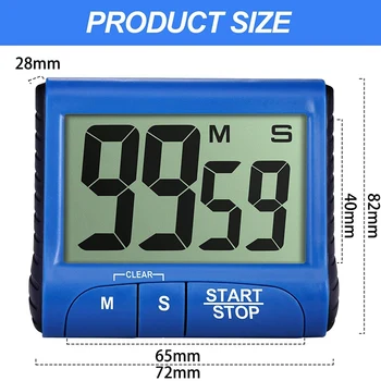 

4 Pieces Digital Kitchen Timer Large Display Kitchen Timer Magnetic Electronic Countdown with Loud Alarm for Cooking Game Baking