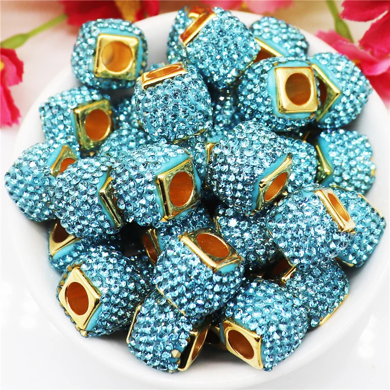 20Pcs New Assorted Color Luxury Rhinestone Large Hole Spacer Fit Pandora Charms Bracelet Hair Beads for Women DIY Jewelry Making 20Pcs New Assorted Color Luxury Rhinestone Large Hole Spacer Fit Pandora Charms Bracelet Hair Beads for Women DIY Jewelry Making