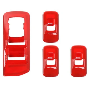 

4 Pcs Red Window Lift Panel Switch Covers for 2015-2018 Ford F150