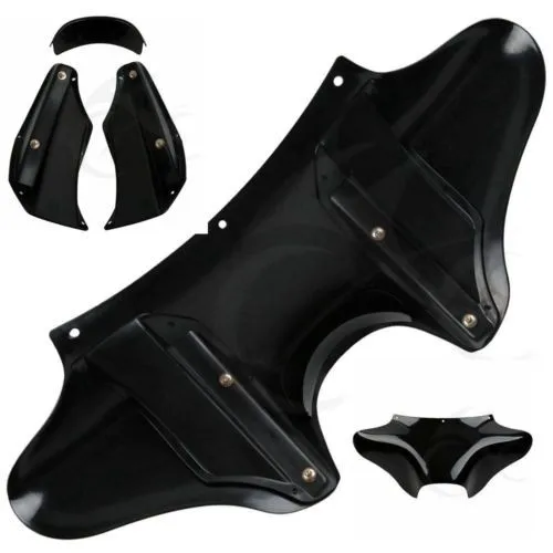 Tcmt окрашены яркие Черная передняя внешний Batwing обтекателя Для Yamaha V Star 650 1100 Классический Harley велосипед дорожный, King Dyna FLHT FLHX