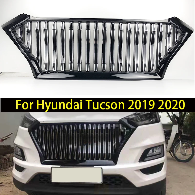 Передняя гоночная решетка подходит для Hyundai Tucson 2019 2020 ABS Серебристая | Автомобили