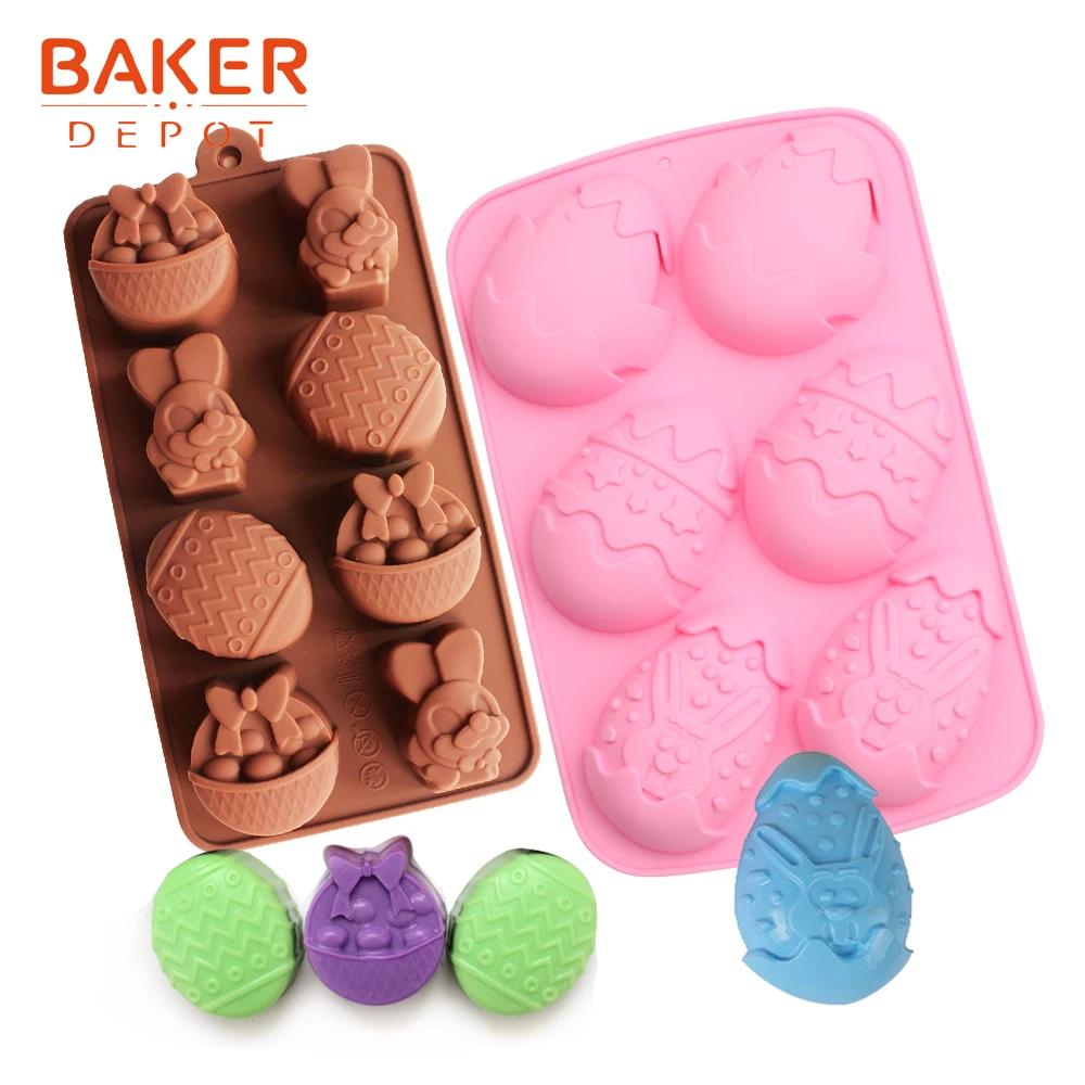 BAKER DEPOT пасхальное яйцо шоколадная форма силиконовая форма для торта кондитерские изделия кролик конфеты клейкая форма для мыла Смола форма для украшения торта