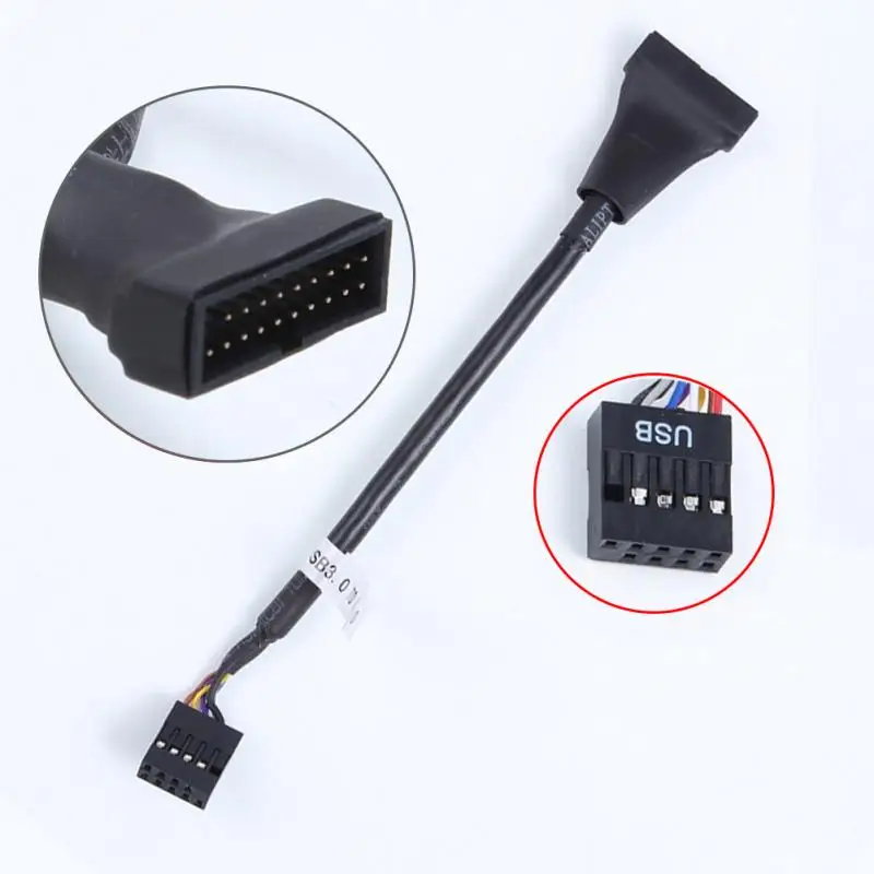 USB 2,0 9 Pin штекер к материнской плате USB 3,0 20 Pin Женский конвертер Кабель-адаптер