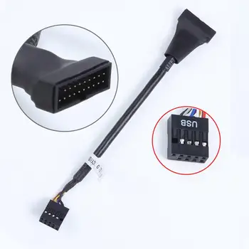 

USB 2.0 9 Pin Male to Motherboard USB 3.0 20 Pin Female Converter Adapter Cable