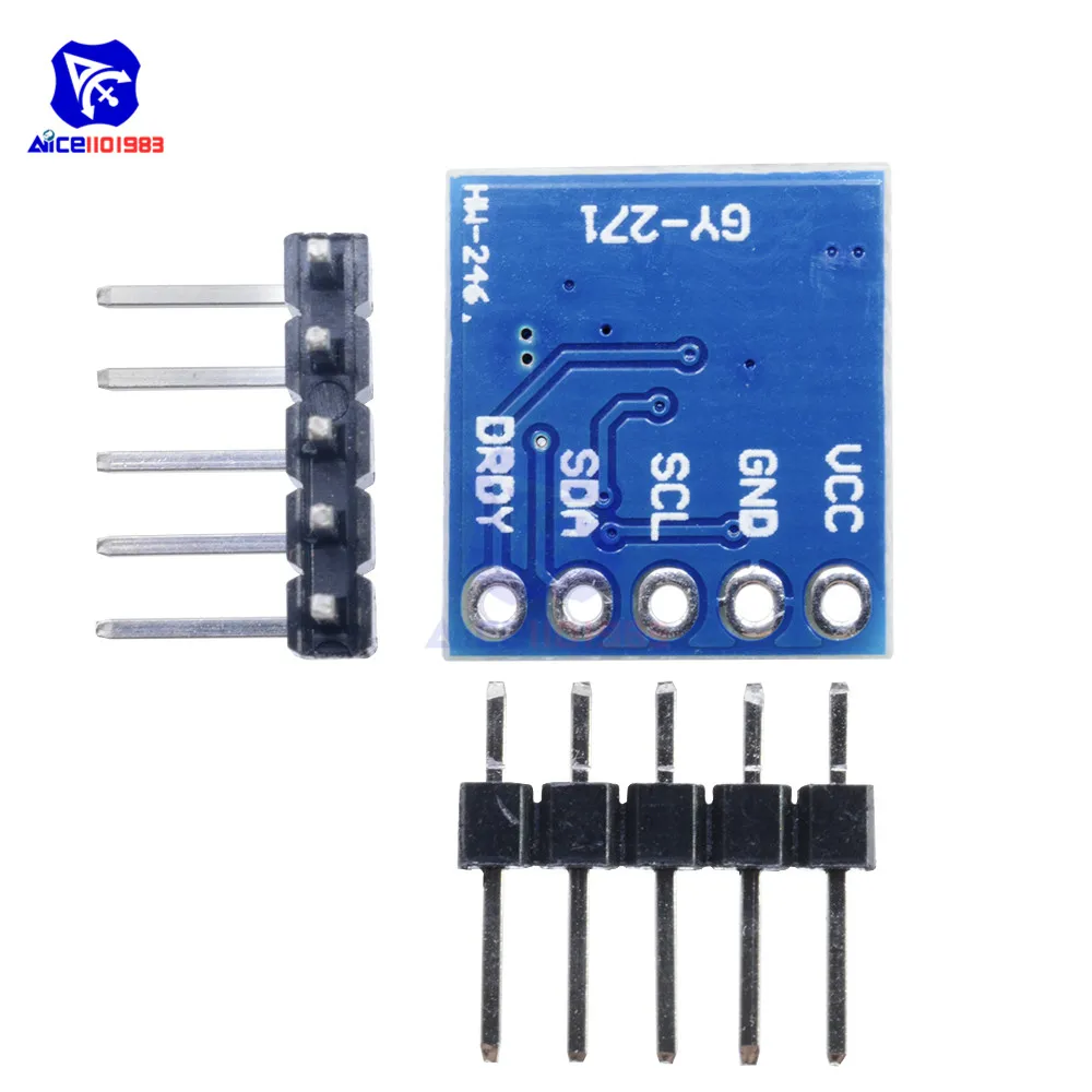 Module boussole magnétique 3 axes GY-271 QMC5883L pour Arduino connecté à une carte Arduino Uno via des fils, démonstration de l'interface IIC.