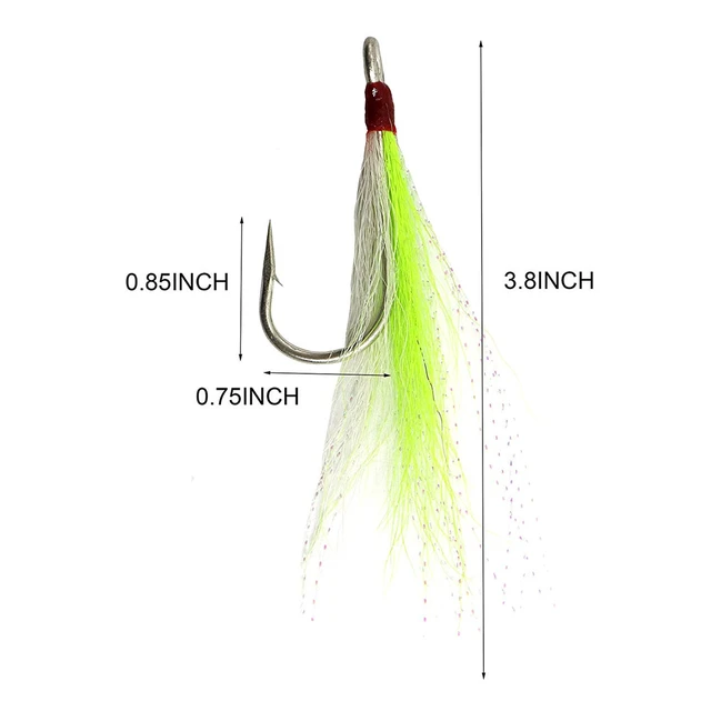 15pcs Jig Fishing Hook With Bucktail Teasers Fluke Jig Rig Kit For Saltwater  Fishing Plugs Lures - Fishhooks - AliExpress
