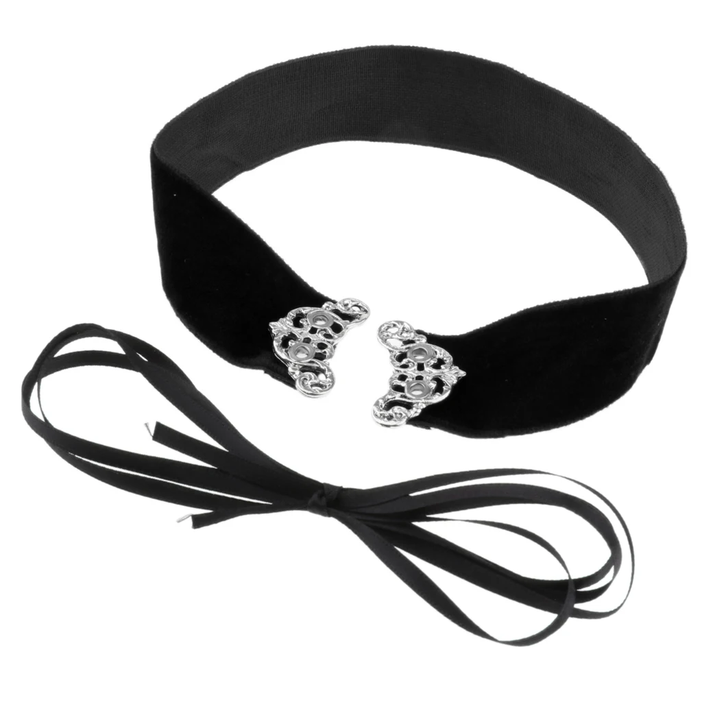 Wide Thick Punk Boho Summer Velvet Lace up Choker Necklaces Adjustable for Women Girls