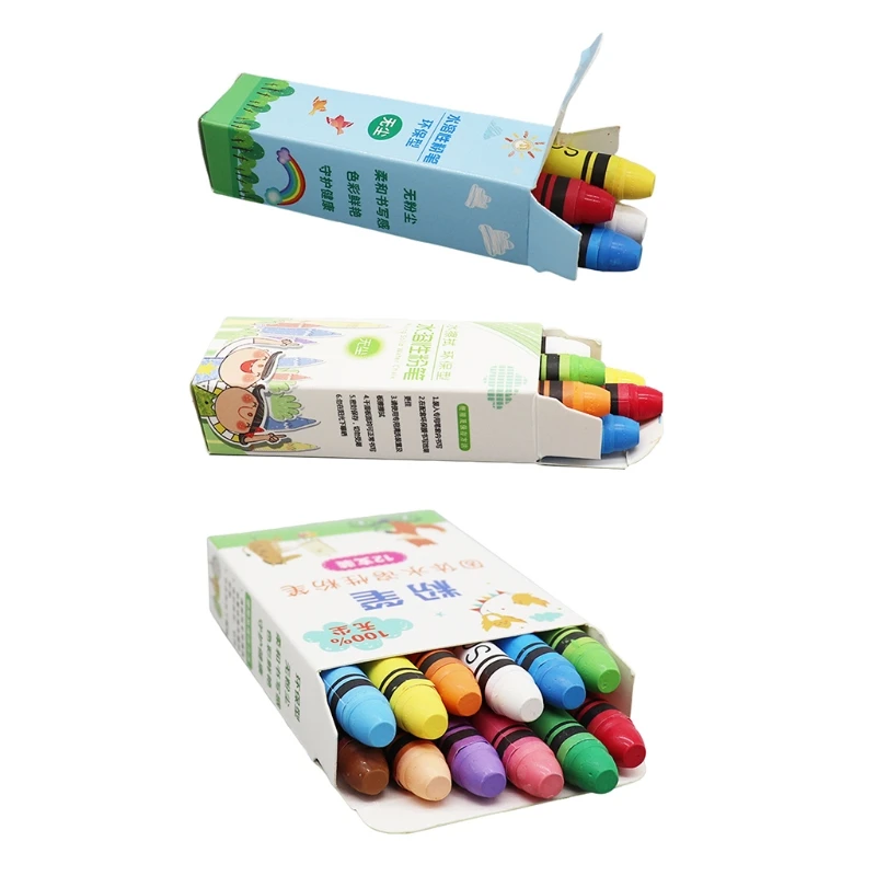 Tiza Soluble en agua no tóxica para dibujar, tiza para pintar, tiza sólida para maestro, niños, papelería, suministros escolares, 4/6/12 colores