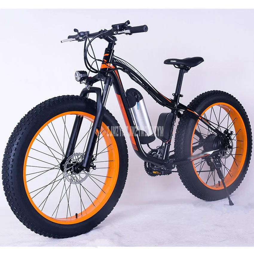 350 Вт Ebike, пляжный, снежный, дорожный, электрический велосипед, 26 дюймов, колесо, Электрический, снежная дорога, мощный, для взрослых, электрический велосипед, алюминиевый сплав - Цвет: black orange
