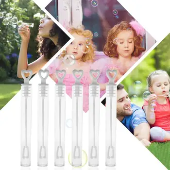 

60/100pcs Love Heart Soap Bottles White Wand Tube Bubble Stick Children Outdoor Toys Wedding Party Favor Props