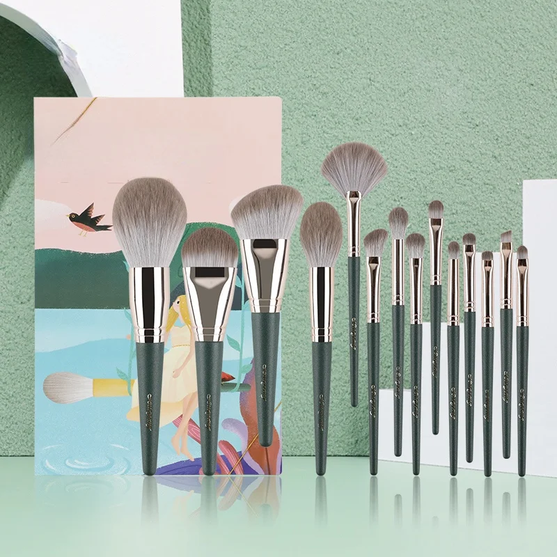 

GY Green Cloud 14 Gift Box Makeup Brush Set Powder Brush Eye Shadow Brush Cangzhou Super Soft