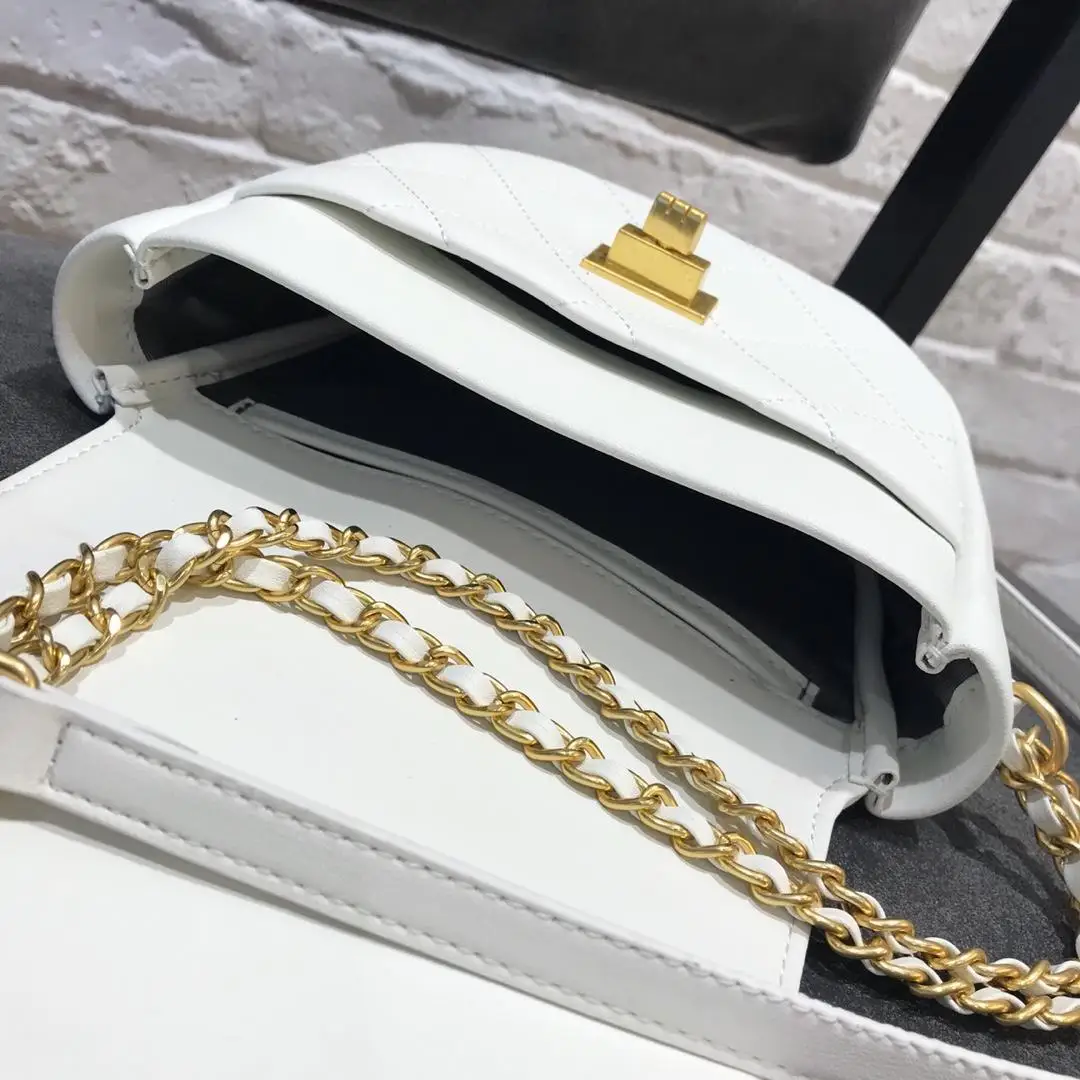 

Ozhouzhan 2019 New Style Rhombus Chain Leather Packet Semicircle Graceful Hand Shoulder WOMEN'S Bag