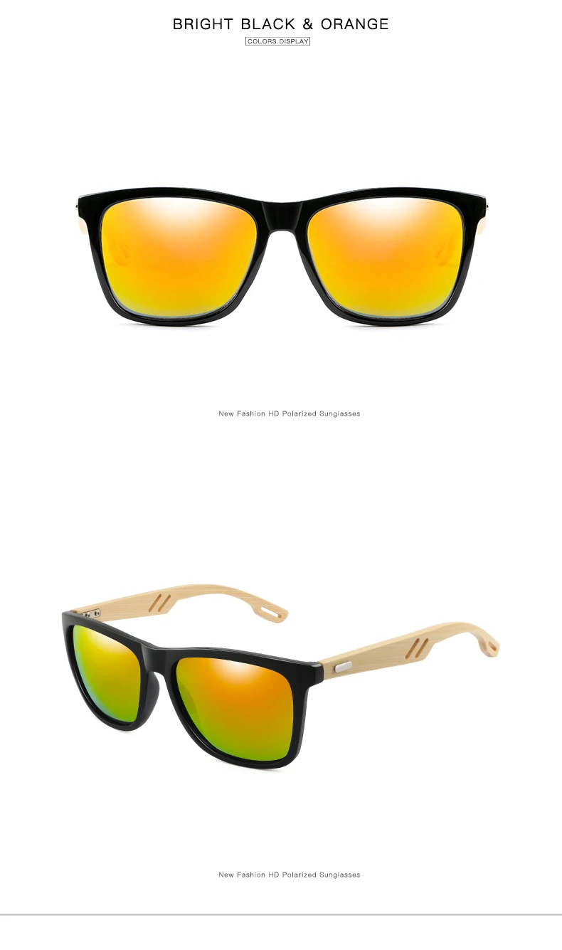 Бамбуковые деревянные солнцезащитные очки, фирменный дизайн, мужские винтажные Квадратные Солнцезащитные очки, женские зеркальные солнцезащитные очки с покрытием, UV400, солнцезащитные очки