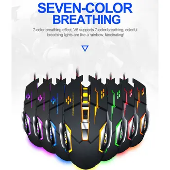 

Mechanical Macro Programming 7 Color Luminous Gaming Mouse 4 Gear DPI Adjustable Wired Computer Mouse for Gaming Office