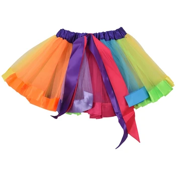 

Kids Lovely Handmade Colorful Tutu Skirt Girls Rainbow Tulle Tutu Mini Skirt Multicolor 7-8 Years