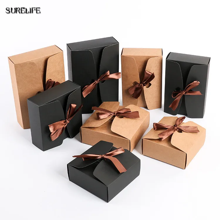 

30pcs Kraft boxes with ribbon,wedding favor boxes,baby shower favor boxes,party gift boxes