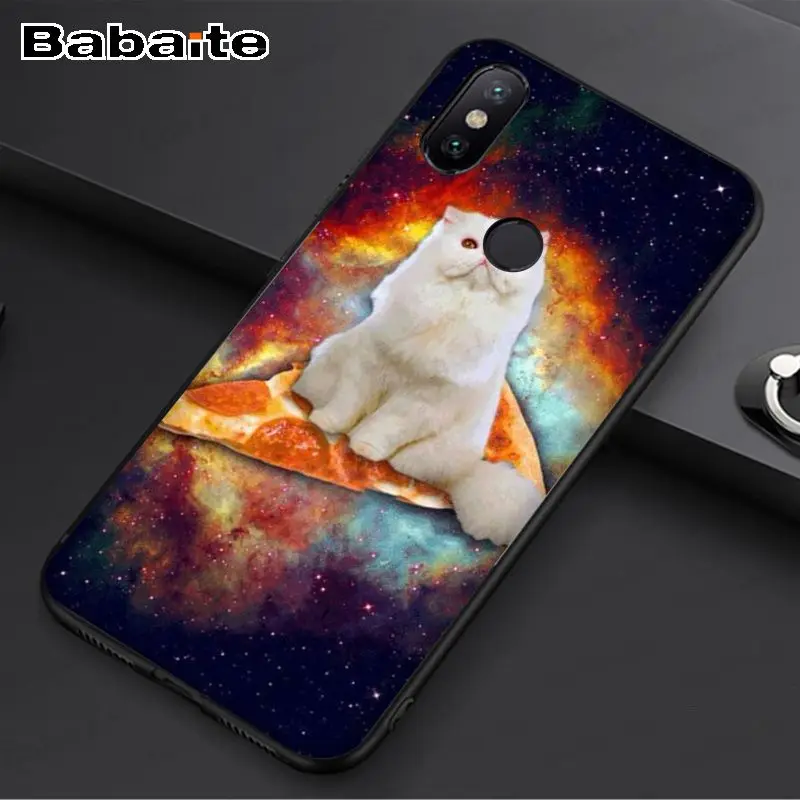 Кошка ест пицца еда типа «Сделай Сам аксессуары для телефона чехол для redmi 7 5 плюс 5A 6pro 4X note5A note6pro note7 крышка