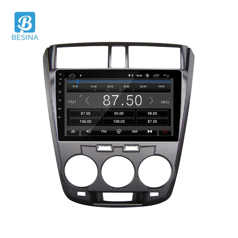 Besina Android 9,0 Автомобильный мультимедийный плеер для Honda City 2011 2012 2013 gps навигация 1 Din автомагнитола стерео wifi