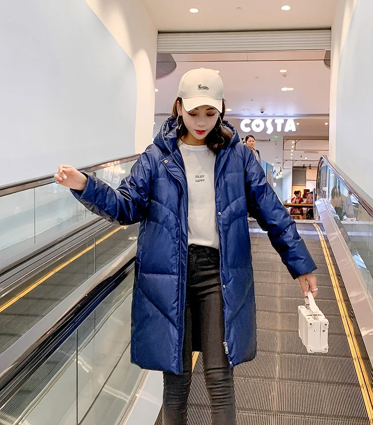 Женское платье стиль корейский стиль Dongdaemun пуховик женский средней длины свободный крой стройнящее плотное пальто горячая распродажа