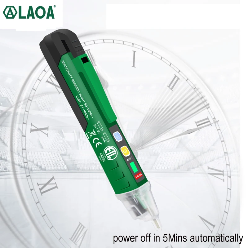 LAOA Voltage Meter Induction Probe Pen Detectors Smart Non-Contact Electric Sensor Tester Pen 90-1000V Current Electrician Tool — view 2