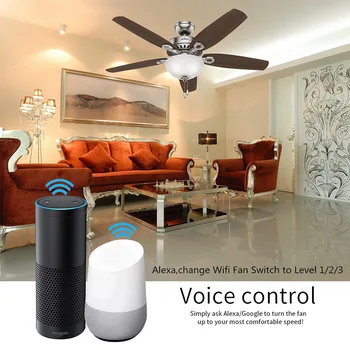 

Smart WiFi Fan Light Switch Wall-mounted Ceiling Fan Light Switch Available With Alexa Google Home Assistant New