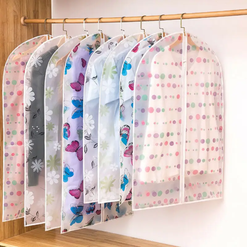 1 шт. пылезащитный чехол для одежды, дышащий, на молнии, подвесной костюм, платье, пальто, сумка для одежды, чехлы для одежды, Пылезащитная верхняя одежда, сумки для хранения